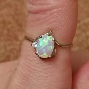 Opal moonstone ring